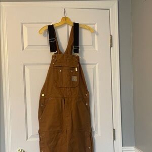 Carhartt Brown Workwear Bib Overalls with Black Straps